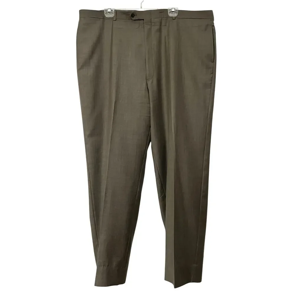 Tommy Hilfiger 3 Piece Suit Mens XL 52 Brown/Taupe Wool Vest Pants Formal